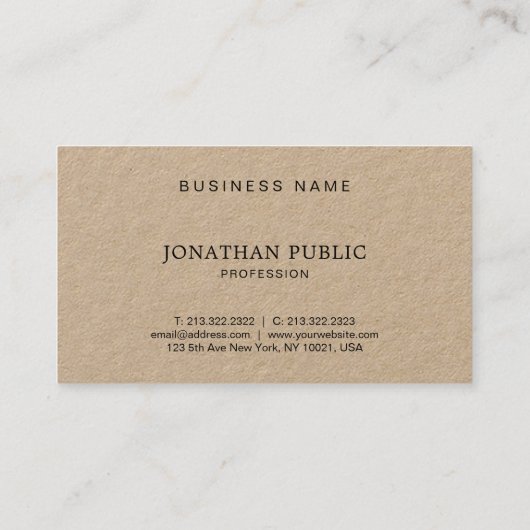 Elegant minimalistisch modern design in luxe visitekaartje (Achterkant)