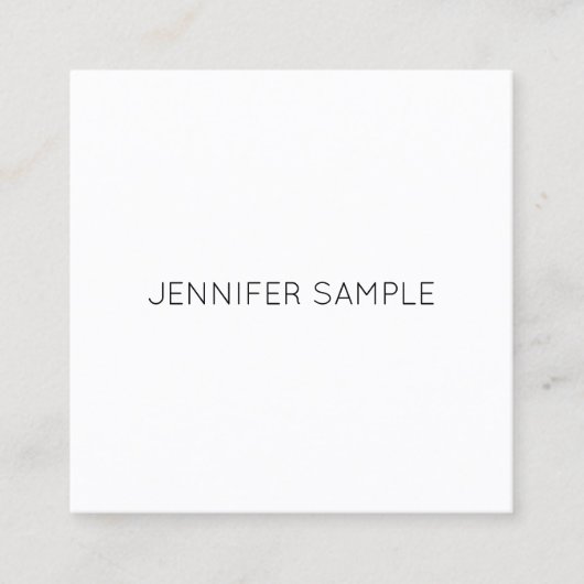 Elegant minimalistisch, modern, eenvoudig Sjabloon Vierkante Visitekaartje (Voorkant)
