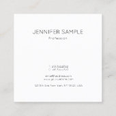 Elegant minimalistisch, modern, eenvoudig Sjabloon Vierkante Visitekaartje (Achterkant)