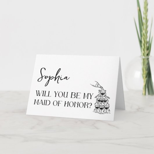 Elegant minimalistisch modern eerbetoon voorstel kaart (Voorkant)