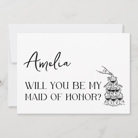 Elegant minimalistisch modern eerbetoon voorstel kaart (Voorkant)