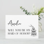 Elegant minimalistisch modern eerbetoon voorstel kaart (Staand voorkant)