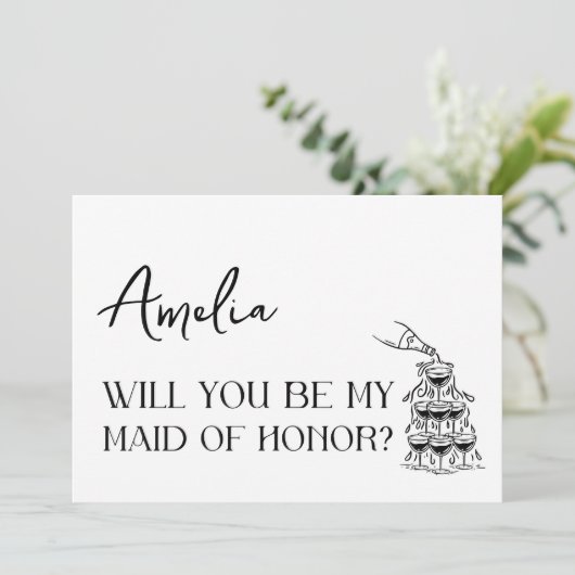 Elegant minimalistisch modern eerbetoon voorstel kaart (Staand voorkant)