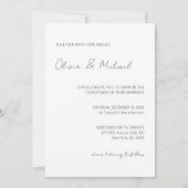 Elegant minimalistisch modern gewoon fotohuwelijk kaart (Achterkant)