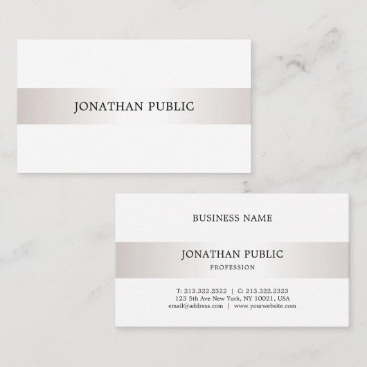 Elegant, minimalistisch, modern, gewoon luxe visitekaartje (Voorkant / Achterkant)