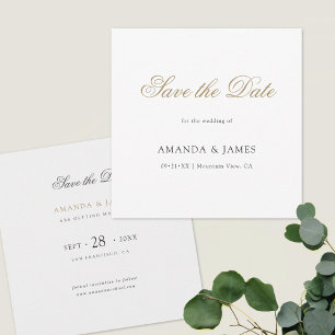 Elegant minimalistisch, modern Gold aangepast Save The Date