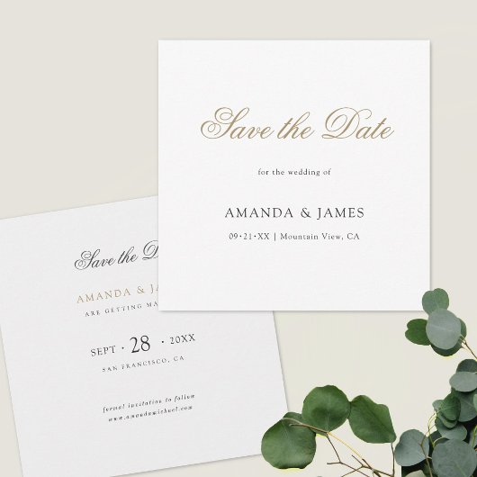 Elegant minimalistisch, modern Gold aangepast Save The Date