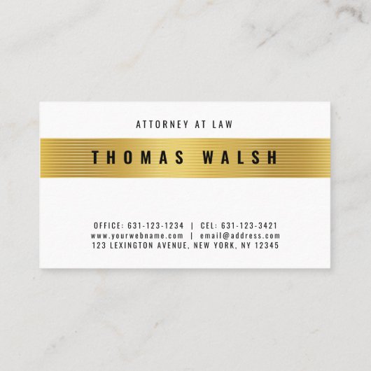 Elegant minimalistisch modern Gold Band-ontwerp Visitekaartje (Achterkant)