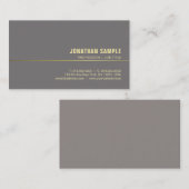 Elegant minimalistisch modern Gold Plain Chic Luxu Visitekaartje (Voorkant / Achterkant)