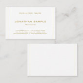 Elegant minimalistisch modern Gold Striped Trendy Visitekaartje (Voorkant / Achterkant)