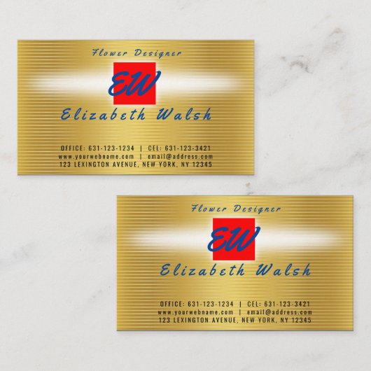 Elegant minimalistisch modern goud op gouden lijn visitekaartje (Voorkant / Achterkant)