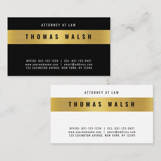 Elegant Minimalistisch Modern Gouden Ringontwerp Visitekaartje (Voorkant / Achterkant)