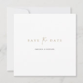 Elegant minimalistisch modern goudhuwelijk save the date (Voorkant)