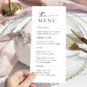 Elegant minimalistisch modern huwelijksdiner menu