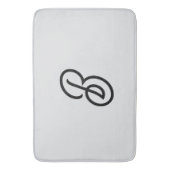 Elegant minimalistisch modern initiaal op grijs badmat (Voorkant Verticaal)