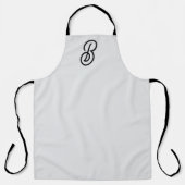 Elegant minimalistisch modern initiaal op grijs schort (Voorkant)