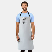 Elegant minimalistisch modern initiaal op grijs schort (Gedragen)