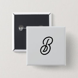 Elegant minimalistisch modern initiaal op grijs vierkante button 5,1 cm