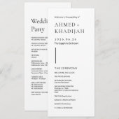 Elegant Minimalistisch Modern Islamitisch Huwelijk Programmakaart (Voorkant / Achterkant)