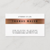 Elegant minimalistisch modern koperen gouden band  visitekaartje (Achterkant)