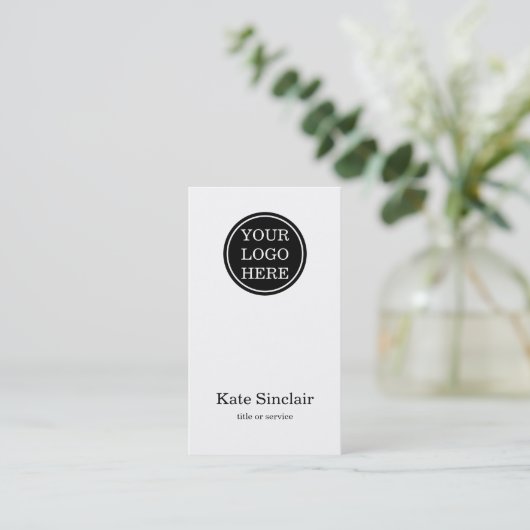 Elegant minimalistisch modern Logo Visitekaartje (Staand voorkant)