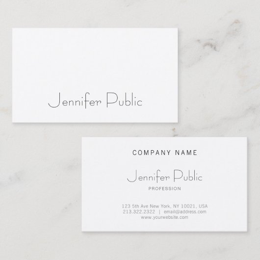 Elegant minimalistisch modern model visitekaartje (Voorkant / Achterkant)