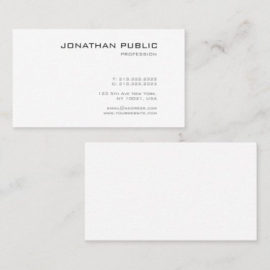 Elegant minimalistisch modern, modern ontwerp voor visitekaartje (Voorkant / Achterkant)