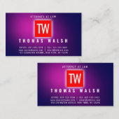 Elegant minimalistisch modern Paars blauw ontwerp Visitekaartje (Voorkant / Achterkant)