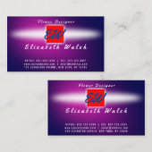 Elegant minimalistisch modern Paars op blauw Visitekaartje (Voorkant / Achterkant)