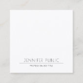 Elegant Minimalistisch Modern Plain Trendy Luxury Vierkante Visitekaartje (Voorkant)
