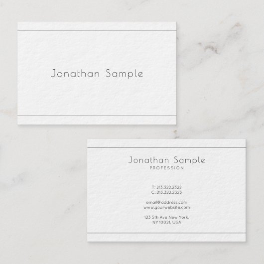 Elegant minimalistisch, modern, professioneel luxe visitekaartje (Voorkant / Achterkant)