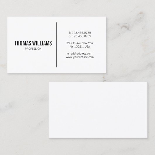 Elegant, minimalistisch, modern, professioneel mod visitekaartje (Voorkant / Achterkant)