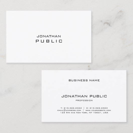 Elegant, minimalistisch, modern, professioneel mod visitekaartje (Voorkant / Achterkant)