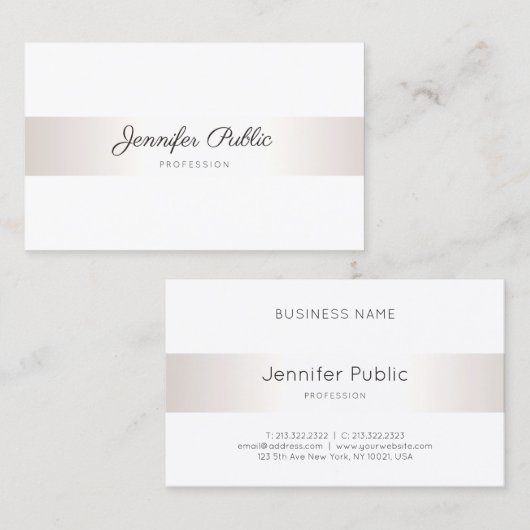 Elegant minimalistisch modern professioneel model visitekaartje (Voorkant / Achterkant)