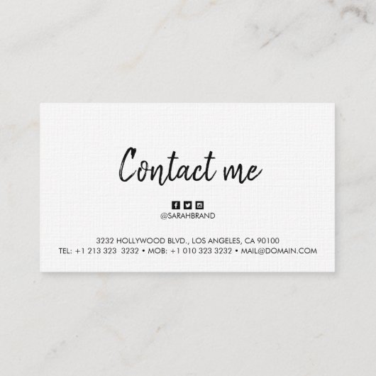 Elegant minimalistisch modern professioneel visitekaartje (Achterkant)