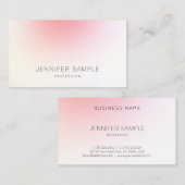 Elegant minimalistisch modern, roze Abstract laagj Visitekaartje (Voorkant / Achterkant)