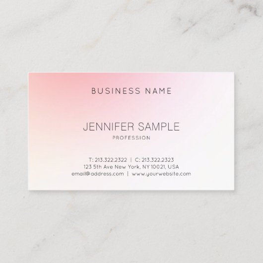 Elegant minimalistisch modern, roze Abstract laagj Visitekaartje (Achterkant)