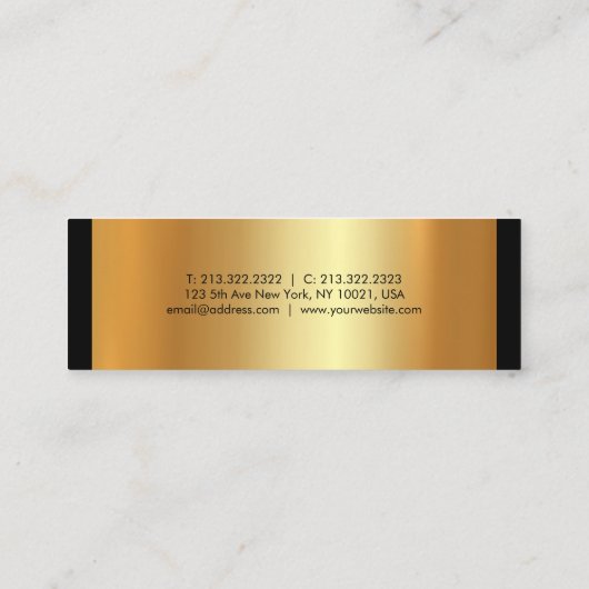 Elegant minimalistisch modern, schoon vlakglam mini visitekaartje (Achterkant)