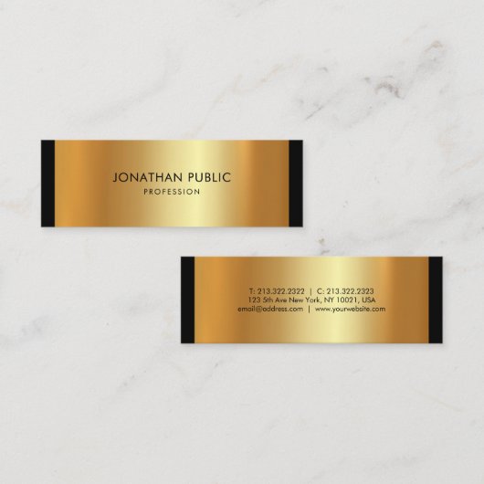 Elegant minimalistisch modern, schoon vlakglam mini visitekaartje (Voorkant / Achterkant)