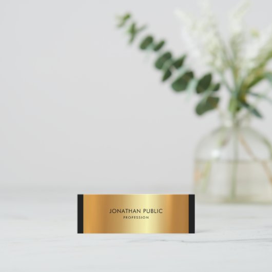 Elegant minimalistisch modern, schoon vlakglam mini visitekaartje (Staand voorkant)
