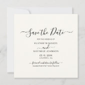 Elegant minimalistisch modern script één foto brui save the date (Achterkant)