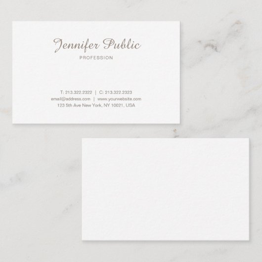 Elegant minimalistisch, modern, stijlvol design pr visitekaartje (Voorkant / Achterkant)