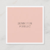 Elegant minimalistisch modern, stijlvol, draagbaar vierkante visitekaartje (Voorkant)