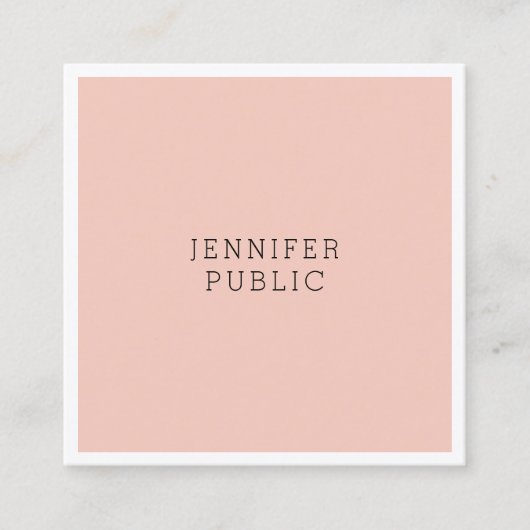 Elegant minimalistisch modern, stijlvol, draagbaar vierkante visitekaartje (Voorkant)