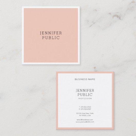 Elegant minimalistisch modern, stijlvol, draagbaar vierkante visitekaartje (Voorkant / Achterkant)