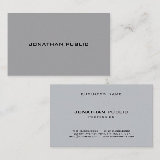 Elegant Minimalistisch Modern Trendy Sjabloon Cool Visitekaartje (Voorkant / Achterkant)