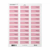 Elegant minimalistisch modern vrouwelijk Bord roze Etiket (Full Sheet)