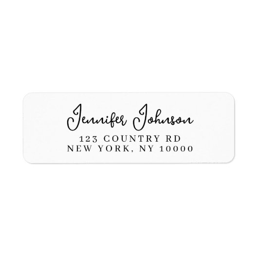 Elegant minimalistisch modern wit retouradres etiket (Voorkant)