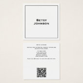 Elegant minimalistisch modern wit Visitekaartje (Voorkant /achterkant)