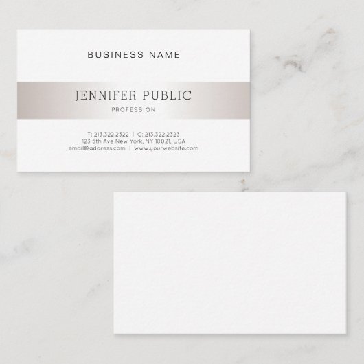 Elegant, minimalistisch, modern, zilver grafisch o visitekaartje (Voorkant / Achterkant)